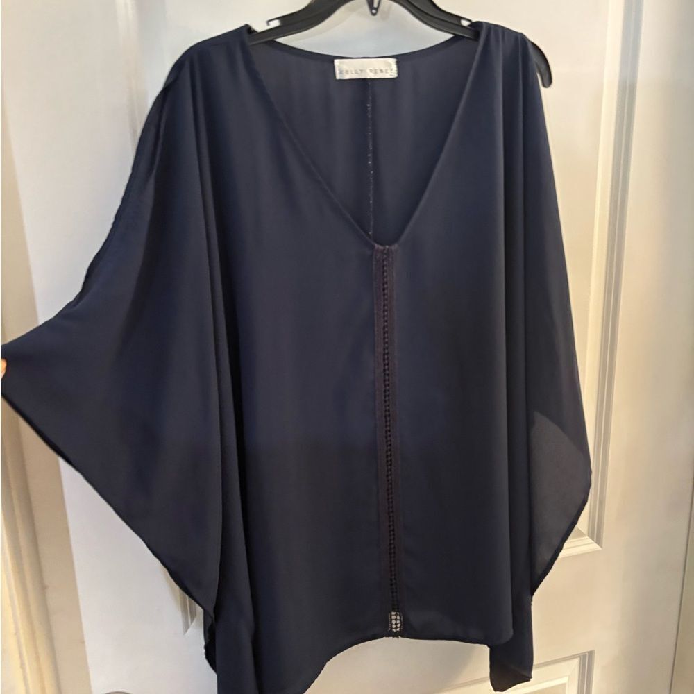 Elegant Kelly Renee Navy Blue Women's Top sz 1X